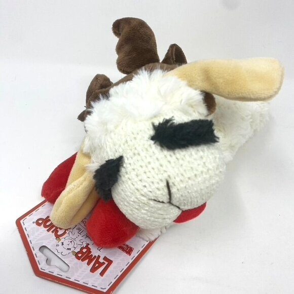 Multipet Lamb Chop with Antlers Dog Interactive Plush Toy 10.5" Holiday - Picture 5 of 6